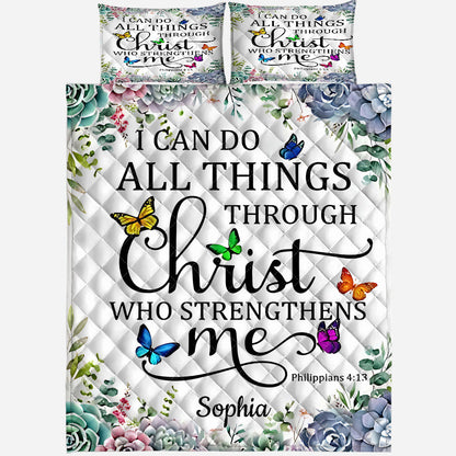 I Can Do Anything - Personalized Christian Quilt Set