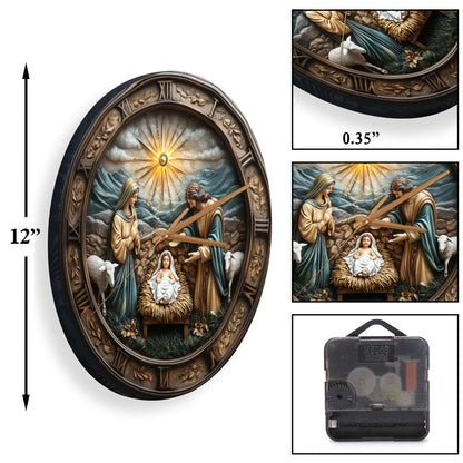 Nativity Time - Christian Wall Clock