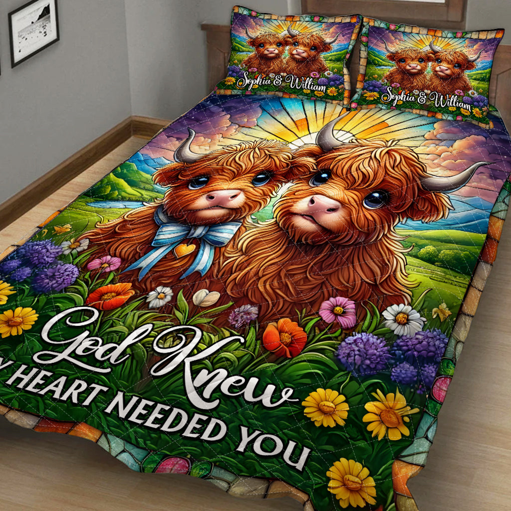 God Knew My Heart Needed You - Personalized Quilt Set
