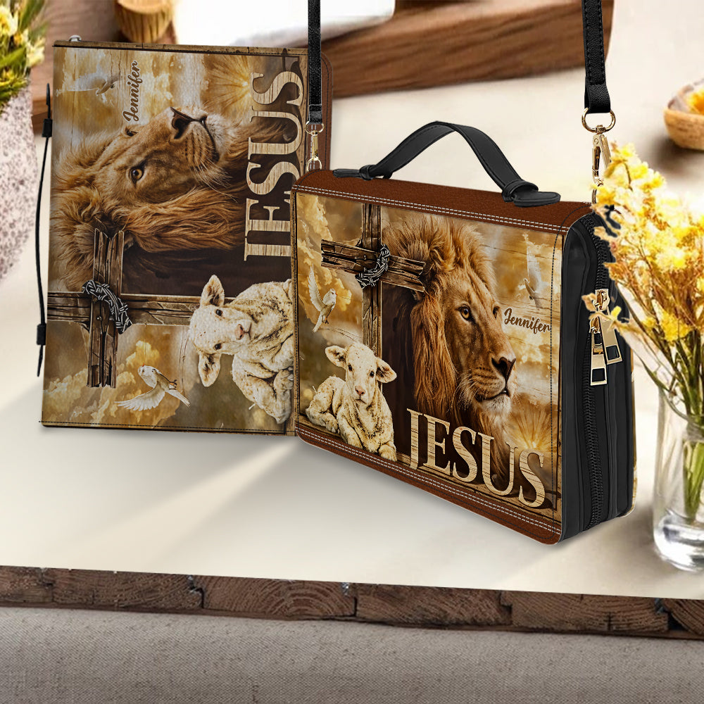 My God My King - Personalized Christian Leather Bible Cover Bag