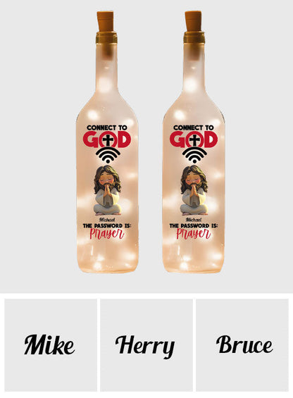 Connect To God - Personalized Christian Wine Bottle Lamp