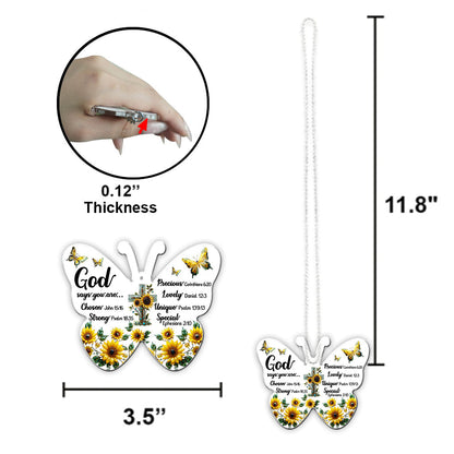 God Says You Are... - Christian Transparent Car Ornament