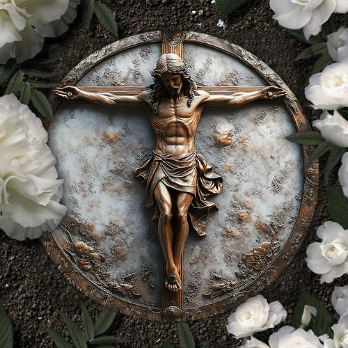 Begins With Christ - Christian Round Shaped Stone