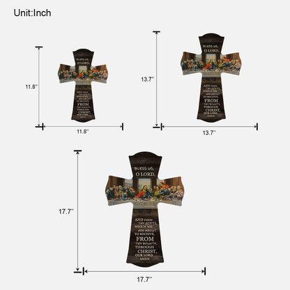 Bless Us O Lord - Personalized Christian Custom Shaped Wood Sign