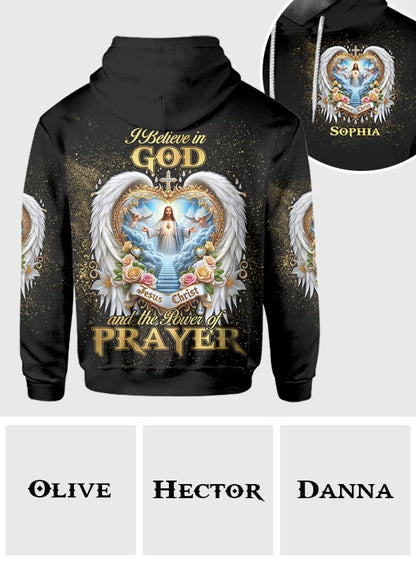 I Believe in God and the Power of Prayer - Personalized Christian All Over Shirt