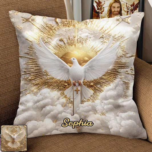 Dove Of Peace - Personalized Christian Throw Pillow