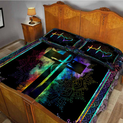 Faith Hope Love - God Quilt Bed Set