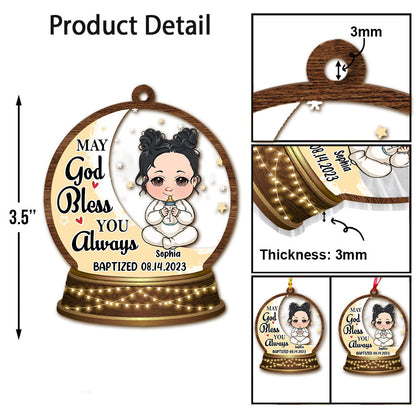 May God Blessed You Always - Personalized Newborn Transparent Ornament