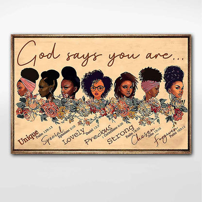 God Says You Are  - African American Poster 062021