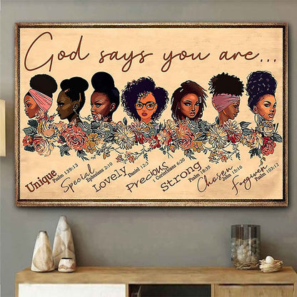 God Says You Are  - African American Poster 062021