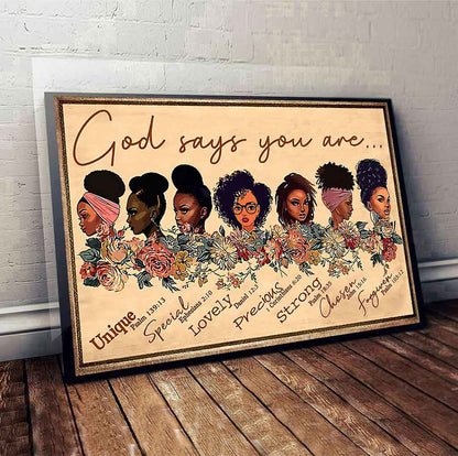 God Says You Are  - African American Poster 062021