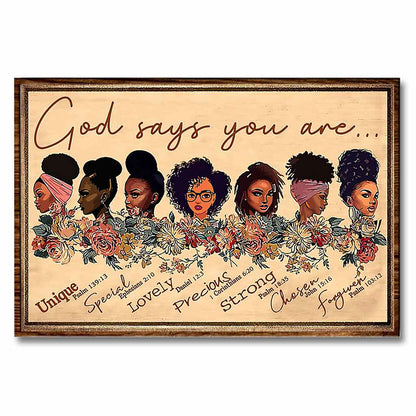 God Says You Are  - African American Poster 062021