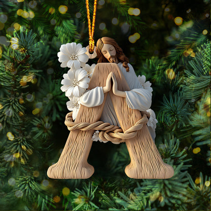 Holly Letter Ornament - Personalized Christian Ornament