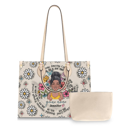 God Says You Are - Personalized African American Leather Handbag
