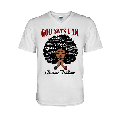 God Say I Am - Personalized African American T-shirt And Hoodie