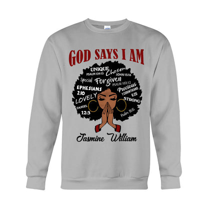 God Say I Am - Personalized African American T-shirt And Hoodie