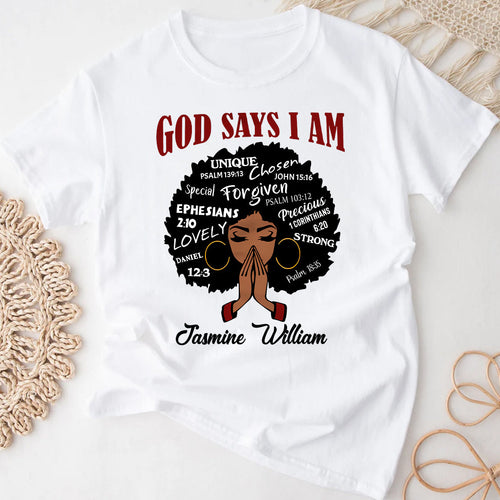 God Say I Am - Personalized African American T-shirt And Hoodie