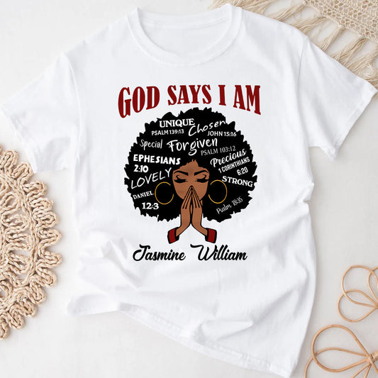God Say I Am - Personalized African American T-shirt And Hoodie