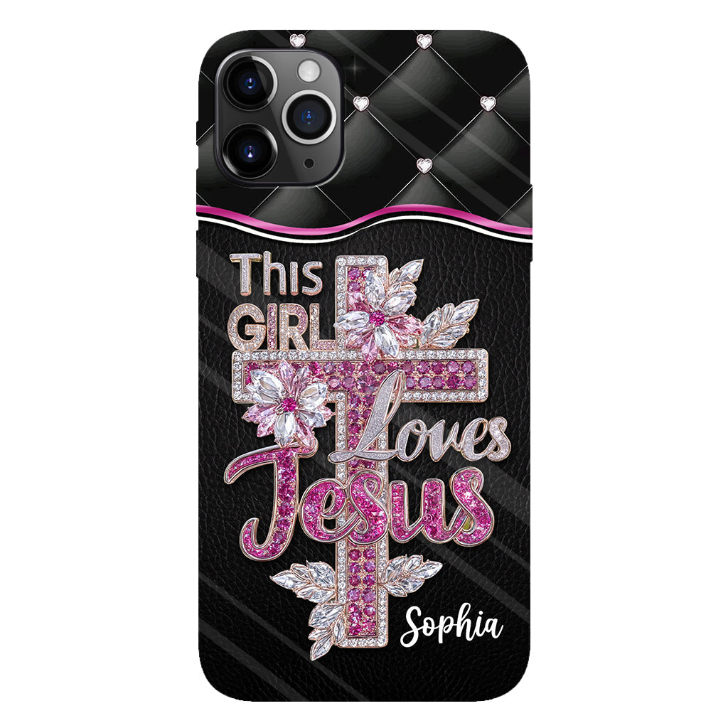 Girl Loves Jesus - Personalized Christian Full Print Phone Case