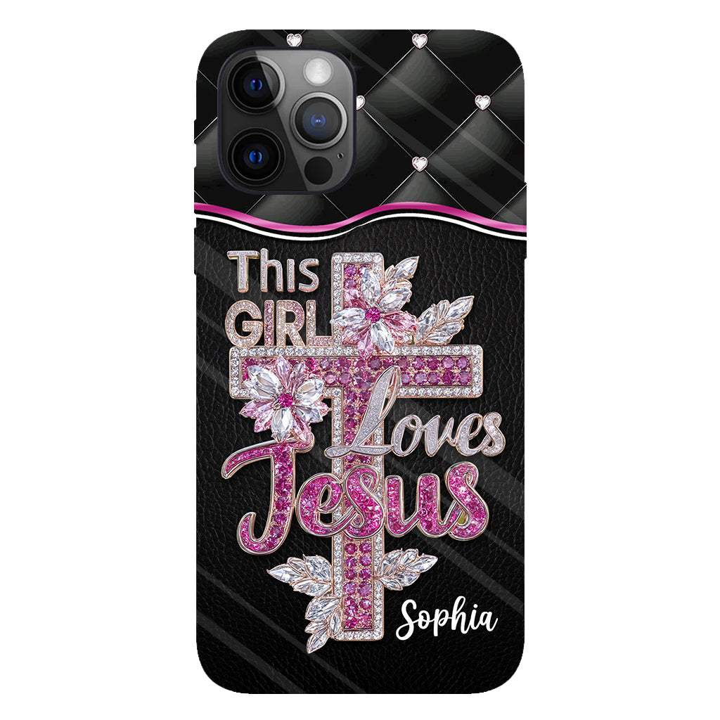 Girl Loves Jesus - Personalized Christian Full Print Phone Case