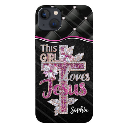 Girl Loves Jesus - Personalized Christian Full Print Phone Case