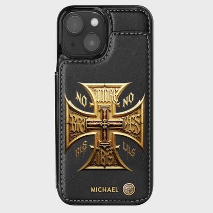 Medieval Cross Detailed Gothic Style - Personalized Christian Wallet Phone Case