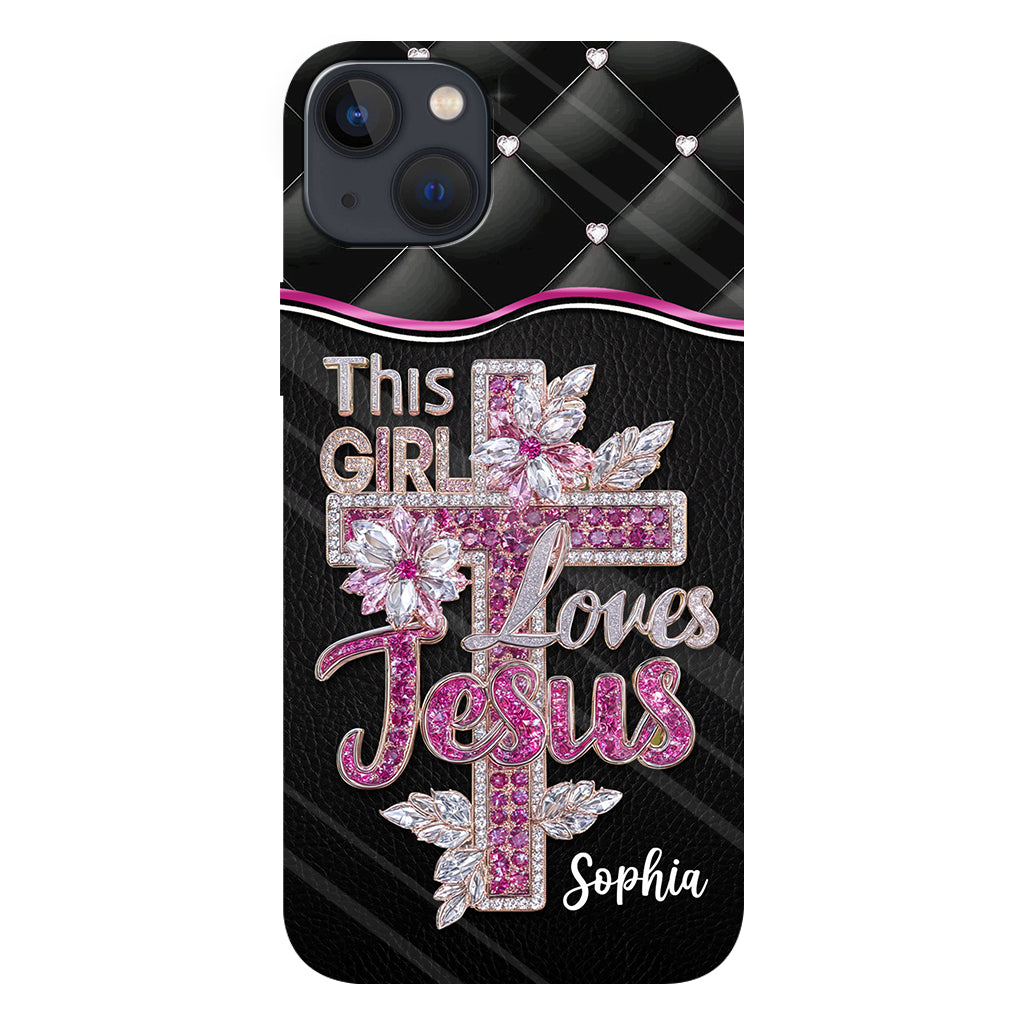 Girl Loves Jesus - Personalized Christian Full Print Phone Case