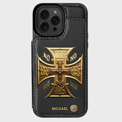 Medieval Cross Detailed Gothic Style - Personalized Christian Wallet Phone Case