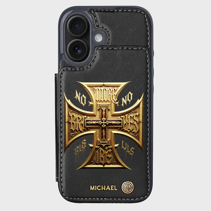 Medieval Cross Detailed Gothic Style - Personalized Christian Wallet Phone Case