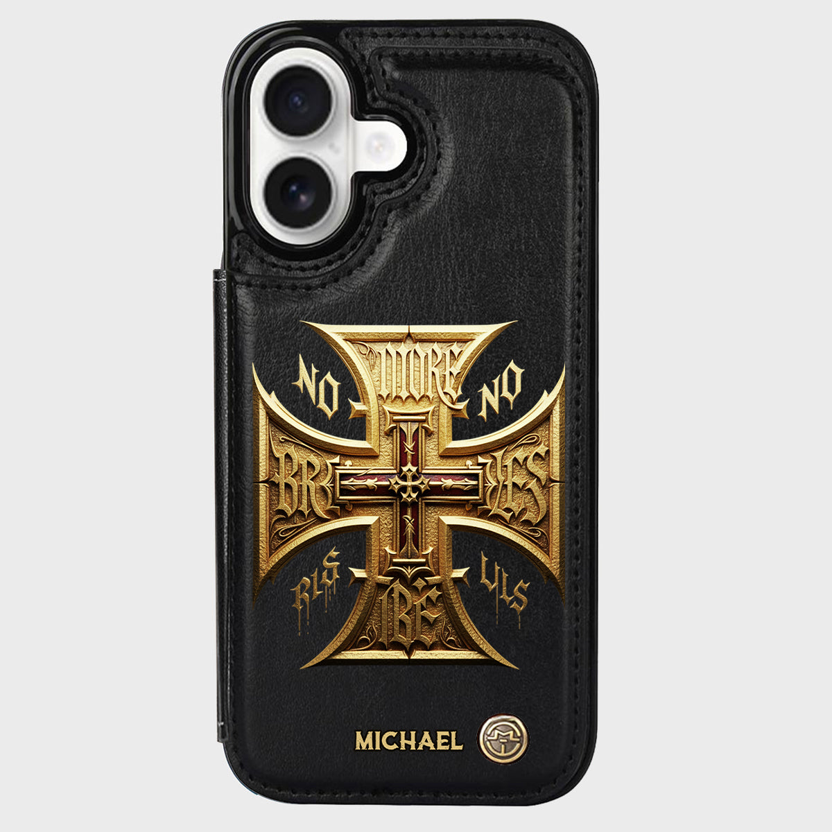 Medieval Cross Detailed Gothic Style - Personalized Christian Wallet Phone Case