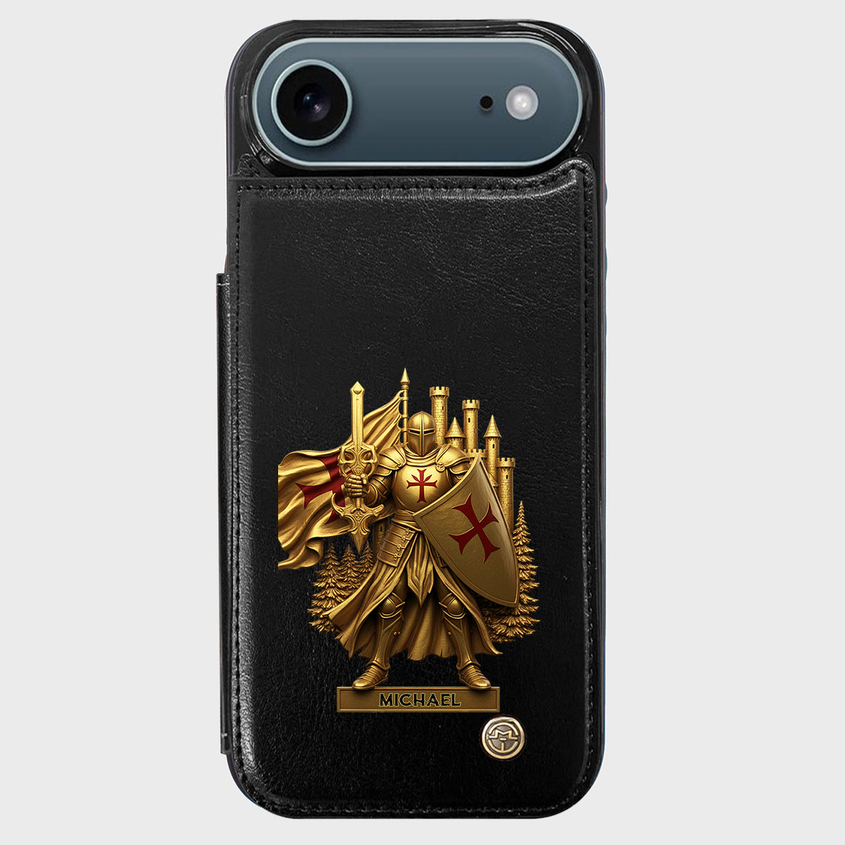 Christmas Gift Golden Templar Knight - Personalized Christian Wallet Phone Case