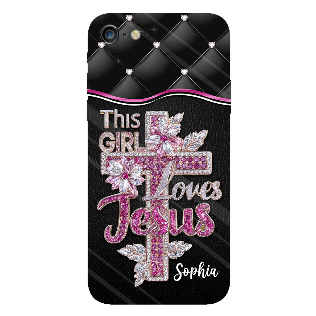 Girl Loves Jesus - Personalized Christian Full Print Phone Case