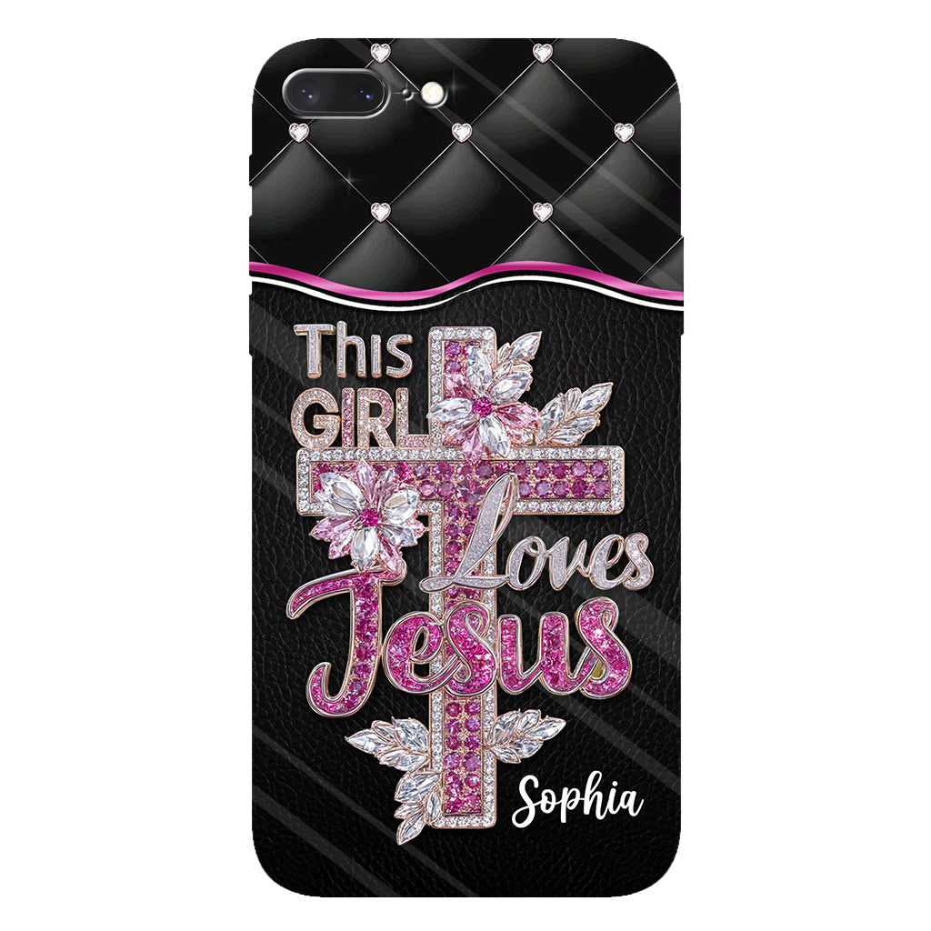 Girl Loves Jesus - Personalized Christian Full Print Phone Case