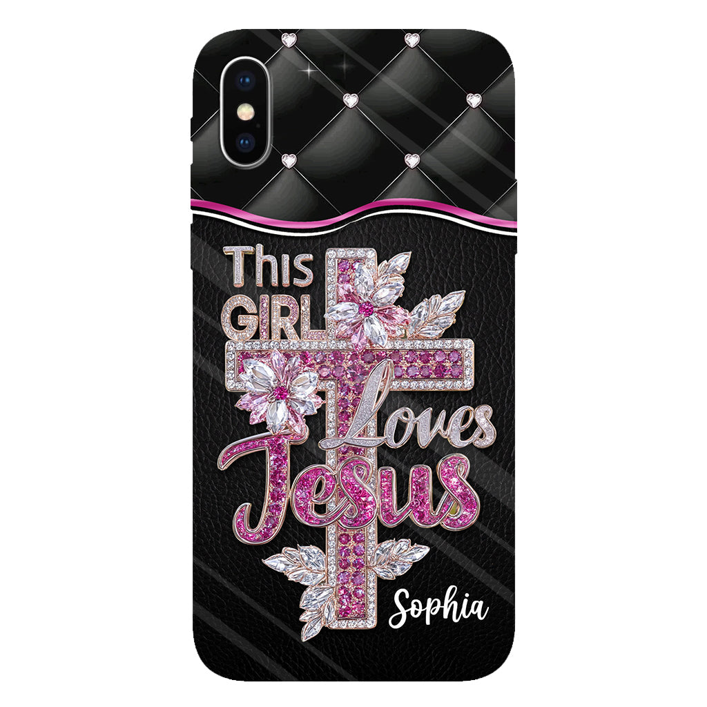 Girl Loves Jesus - Personalized Christian Full Print Phone Case
