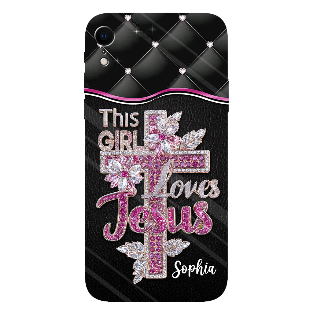 Girl Loves Jesus - Personalized Christian Full Print Phone Case