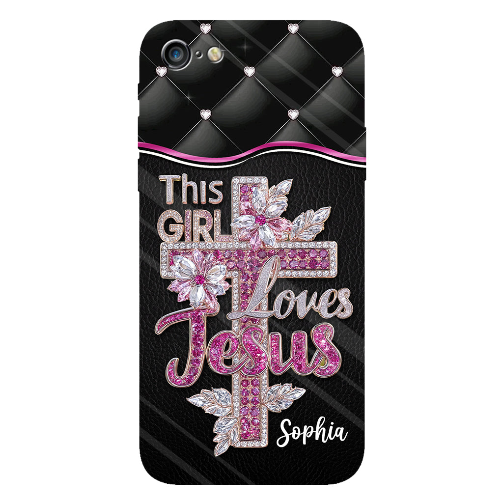 Girl Loves Jesus - Personalized Christian Full Print Phone Case