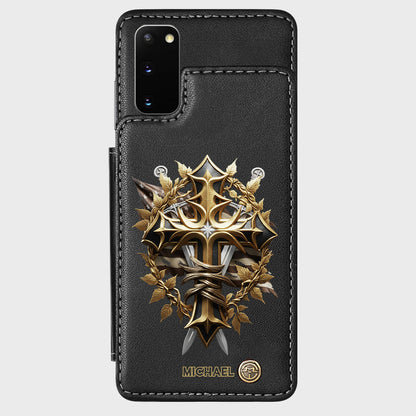 Festive Intricate Patriotic Christian Emblem - Personalized Christian Wallet Phone Case