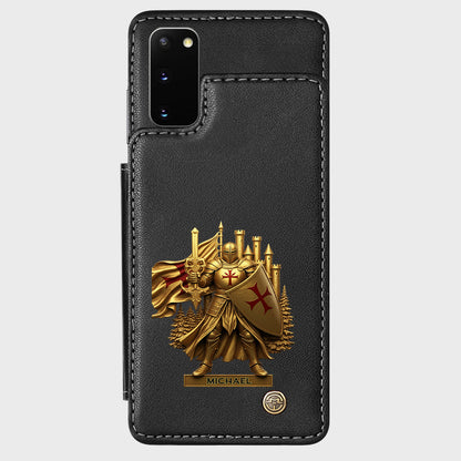 Christmas Gift Golden Templar Knight - Personalized Christian Wallet Phone Case