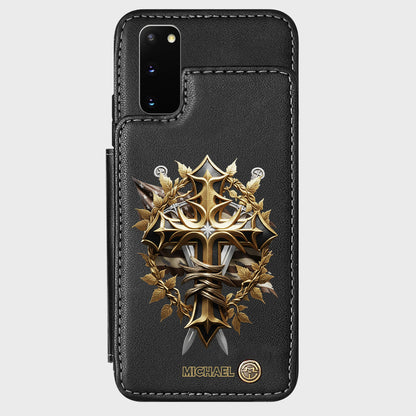 Festive Intricate Patriotic Christian Emblem - Personalized Christian Wallet Phone Case