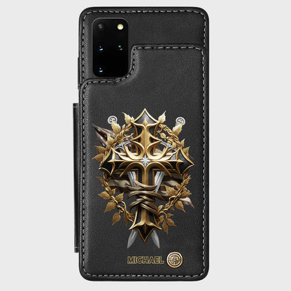 Festive Intricate Patriotic Christian Emblem - Personalized Christian Wallet Phone Case