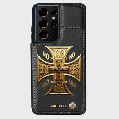 Medieval Cross Detailed Gothic Style - Personalized Christian Wallet Phone Case