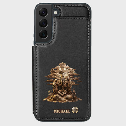 Christmas Sacred Crucifixion Sculpture - Personalized Christian Wallet Phone Case