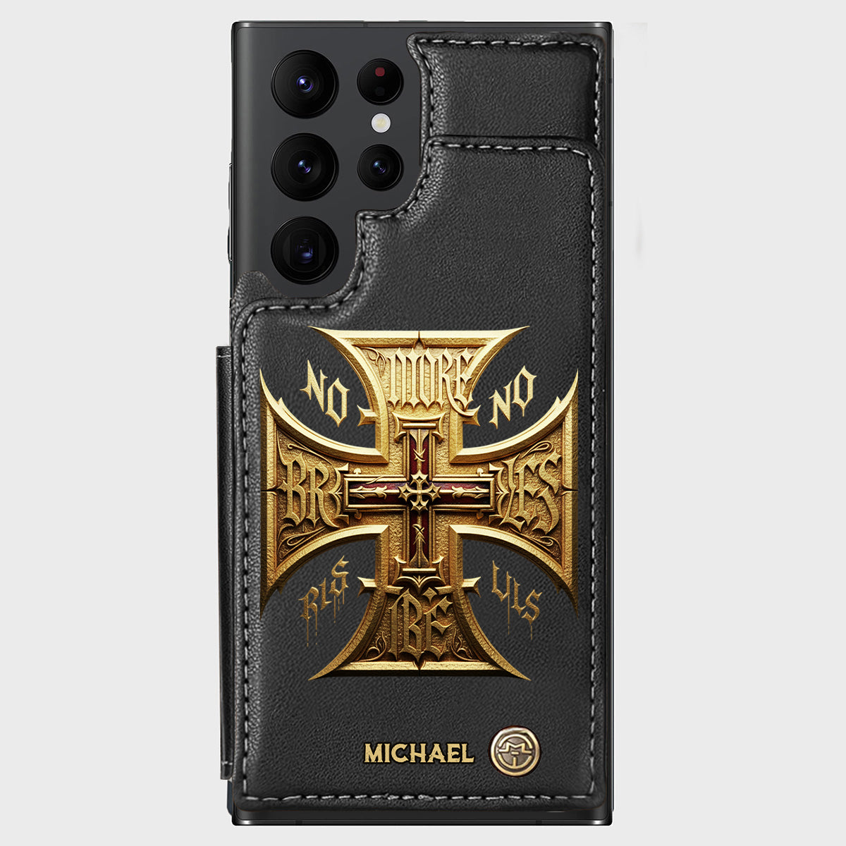 Medieval Cross Detailed Gothic Style - Personalized Christian Wallet Phone Case
