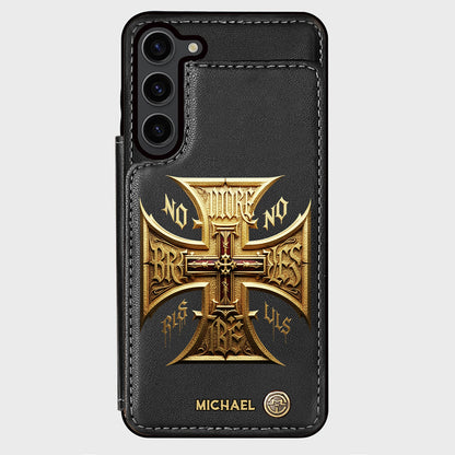 Medieval Cross Detailed Gothic Style - Personalized Christian Wallet Phone Case