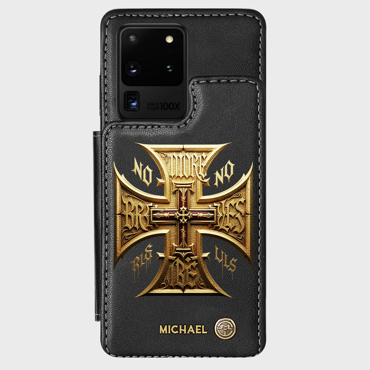 Medieval Cross Detailed Gothic Style - Personalized Christian Wallet Phone Case