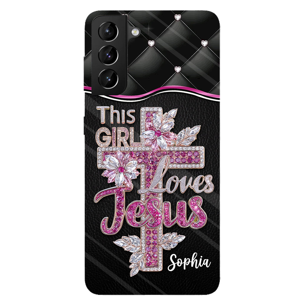 Girl Loves Jesus - Personalized Christian Full Print Phone Case