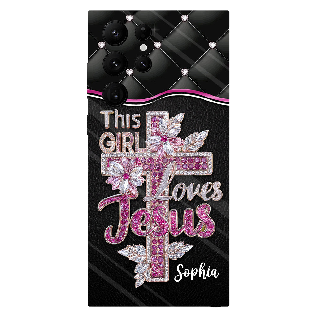 Girl Loves Jesus - Personalized Christian Full Print Phone Case