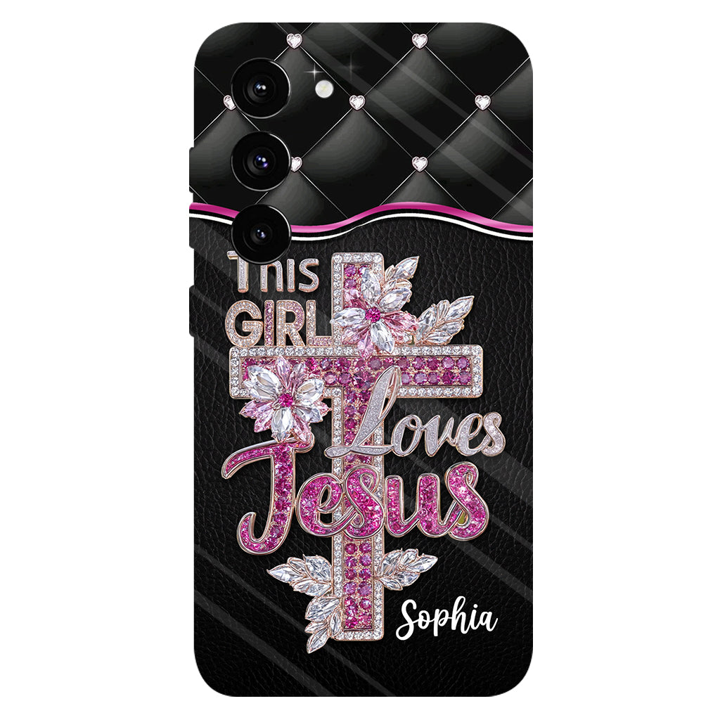 Girl Loves Jesus - Personalized Christian Full Print Phone Case