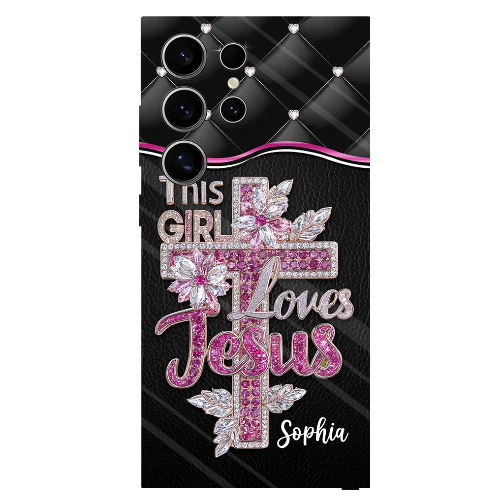 Girl Loves Jesus - Personalized Christian Full Print Phone Case