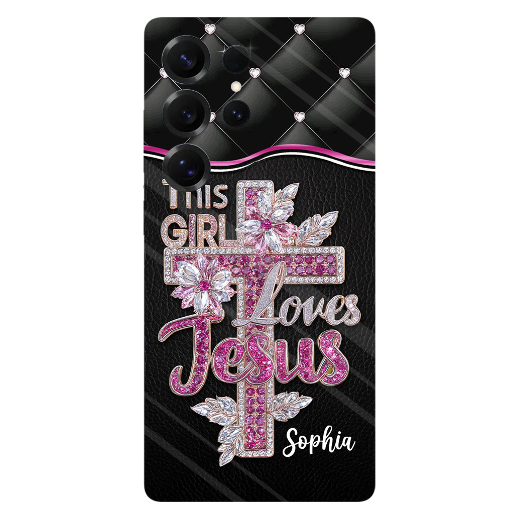 Girl Loves Jesus - Personalized Christian Full Print Phone Case